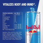 Red Bull Energy Drink Sugar Free, 250 ml (Pack of 12)