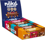 nakd. Variety pack - Raw fruit & nut bars - 100% natural ingredients - No added sugar - Vegan - Gluten free - 18 x 35g bars - 630g