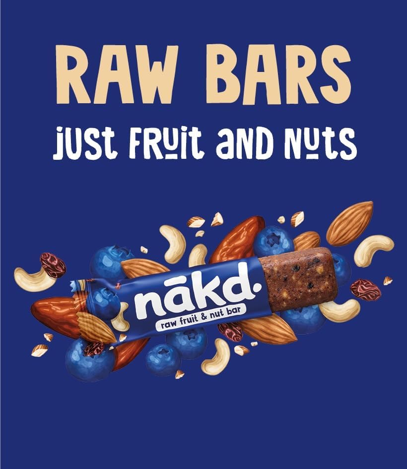 nakd. Variety pack - Raw fruit & nut bars - 100% natural ingredients - No added sugar - Vegan - Gluten free - 18 x 35g bars - 630g